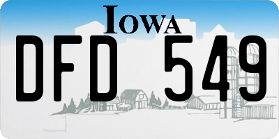 IA license plate DFD549
