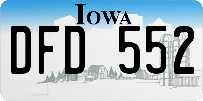 IA license plate DFD552