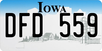 IA license plate DFD559