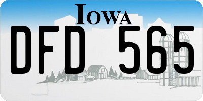 IA license plate DFD565