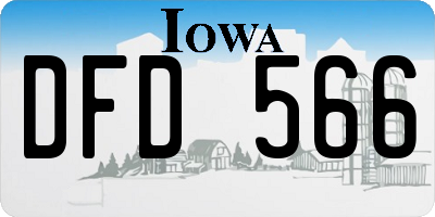 IA license plate DFD566
