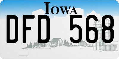IA license plate DFD568