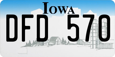 IA license plate DFD570