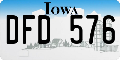 IA license plate DFD576