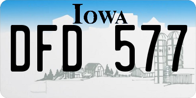 IA license plate DFD577
