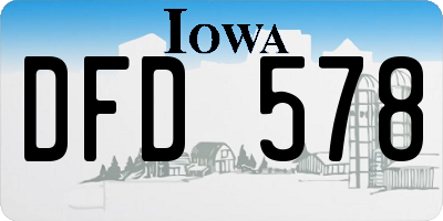 IA license plate DFD578