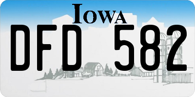 IA license plate DFD582