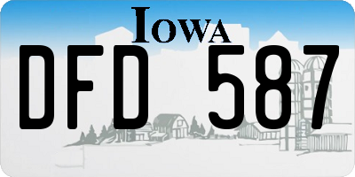 IA license plate DFD587