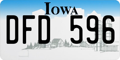 IA license plate DFD596