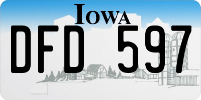 IA license plate DFD597