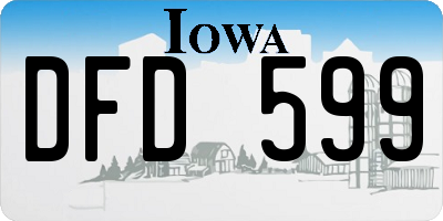 IA license plate DFD599