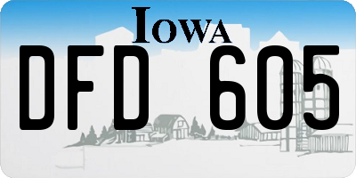 IA license plate DFD605