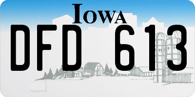 IA license plate DFD613
