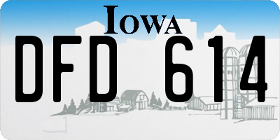 IA license plate DFD614