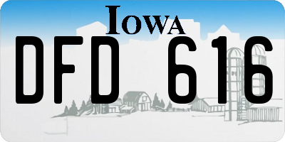 IA license plate DFD616