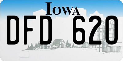 IA license plate DFD620