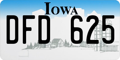 IA license plate DFD625