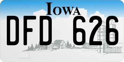 IA license plate DFD626