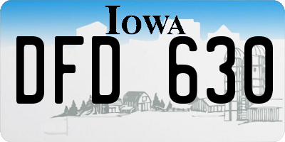 IA license plate DFD630