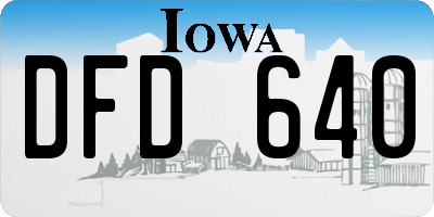 IA license plate DFD640