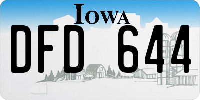 IA license plate DFD644