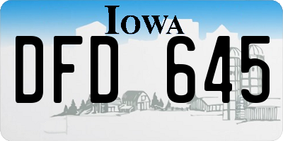 IA license plate DFD645