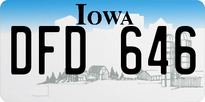 IA license plate DFD646