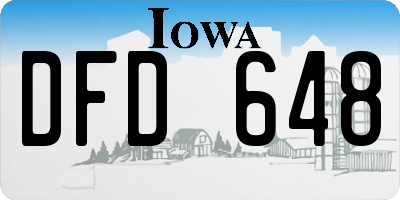 IA license plate DFD648
