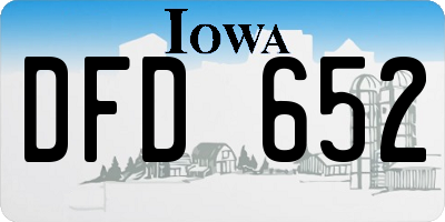 IA license plate DFD652