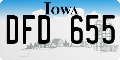 IA license plate DFD655