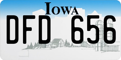 IA license plate DFD656