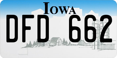IA license plate DFD662