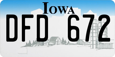 IA license plate DFD672