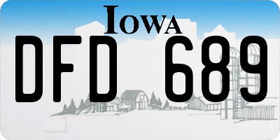 IA license plate DFD689