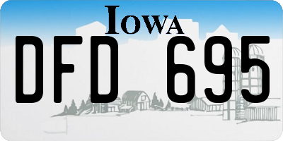 IA license plate DFD695