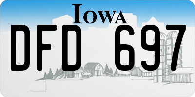 IA license plate DFD697