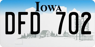 IA license plate DFD702