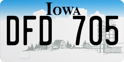 IA license plate DFD705