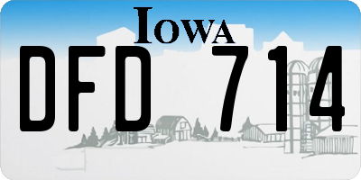 IA license plate DFD714