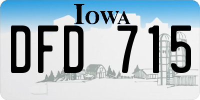 IA license plate DFD715