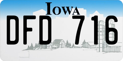IA license plate DFD716