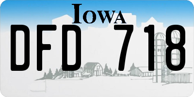 IA license plate DFD718
