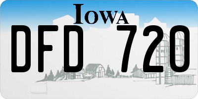 IA license plate DFD720