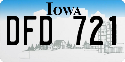 IA license plate DFD721
