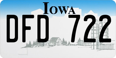 IA license plate DFD722