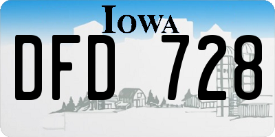 IA license plate DFD728