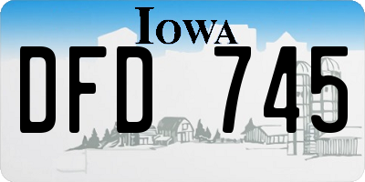 IA license plate DFD745