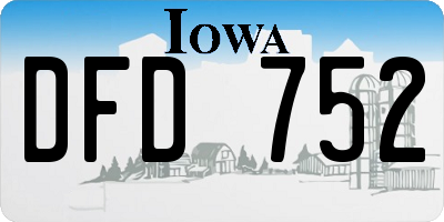 IA license plate DFD752