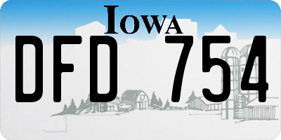IA license plate DFD754