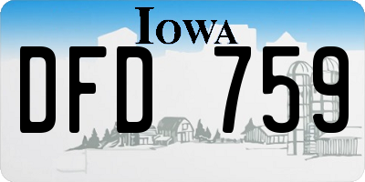 IA license plate DFD759